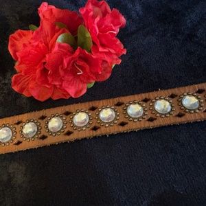 Hollister Leather Belt with Jewels and Studs